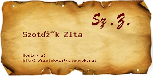 Szoták Zita névjegykártya
