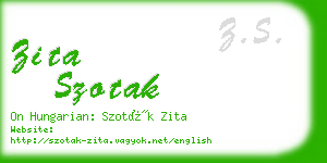 zita szotak business card